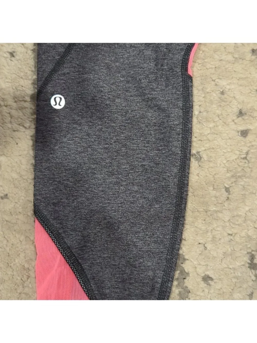Lululemon Inspire Tight II Mesh Heathered Black / Grapefruit
